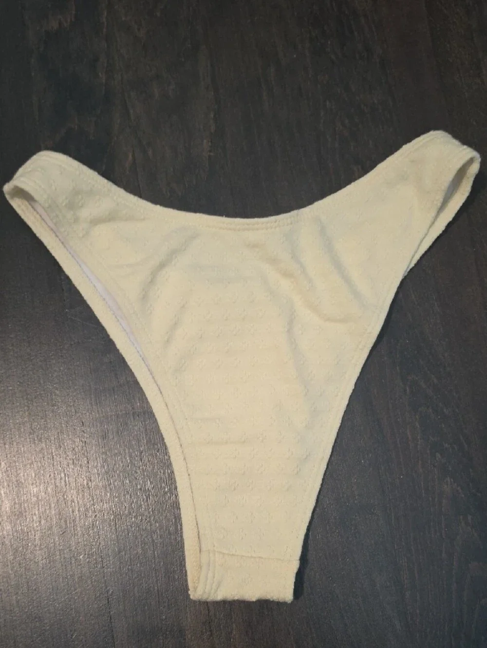 NWT SHEIN Yellow Textured High-Cut Cheeky Bikini Bottoms